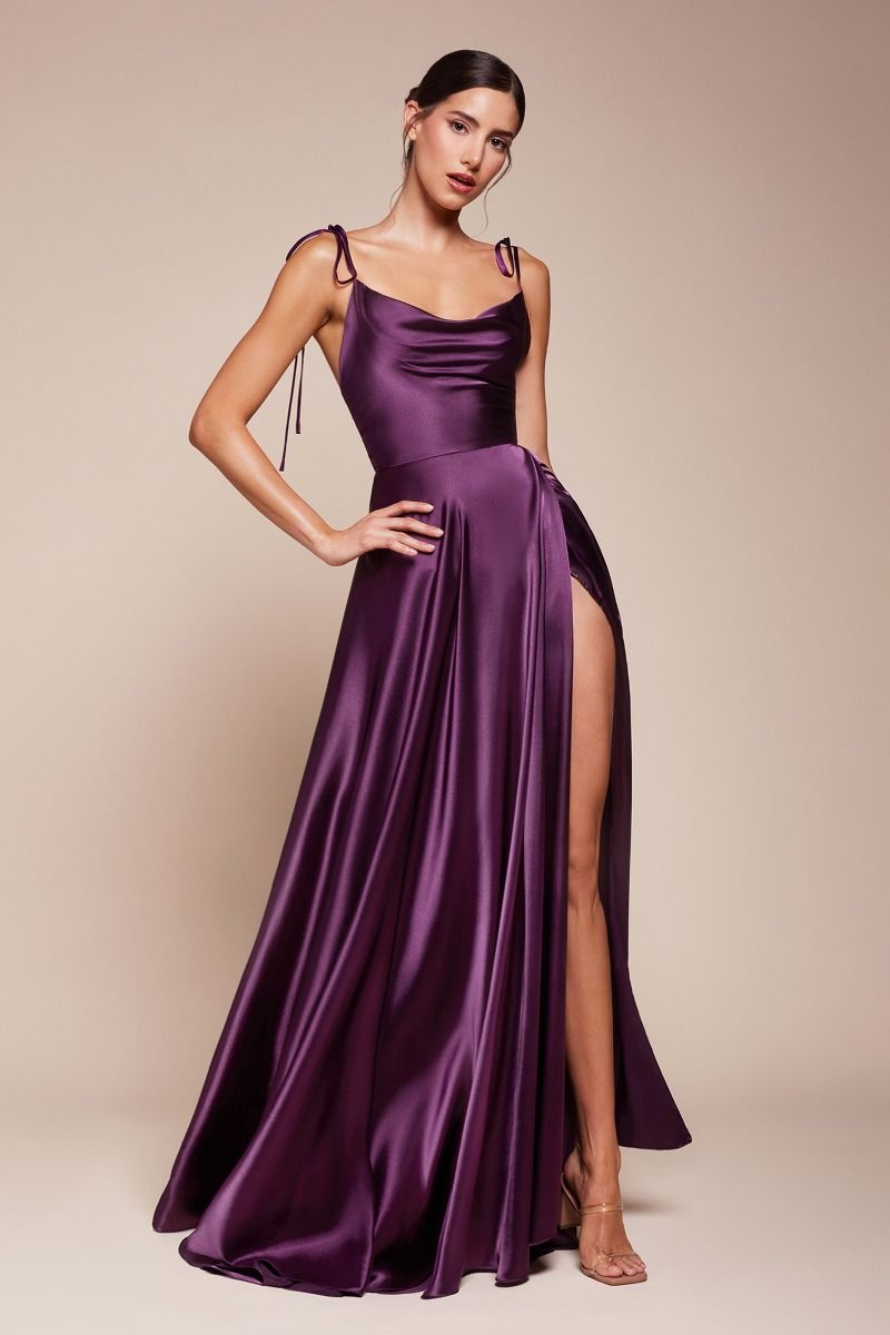 XENA Silky Tie Up A - Line Formal Bridesmaid & Formal Dress in Australia | One Honey Boutique
