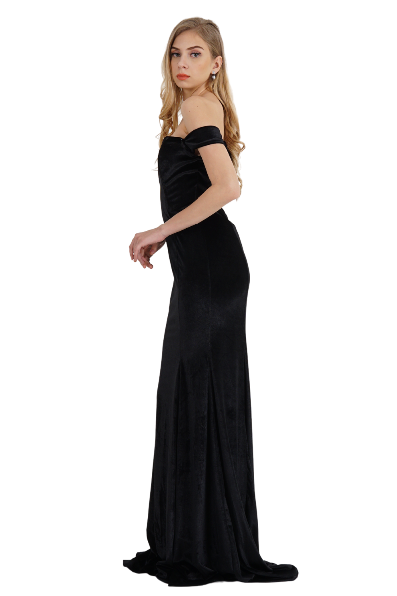 Pia Gladys Perey BRONWYN Velvet Off Shoulder Mermaid Bridesmaid Dress