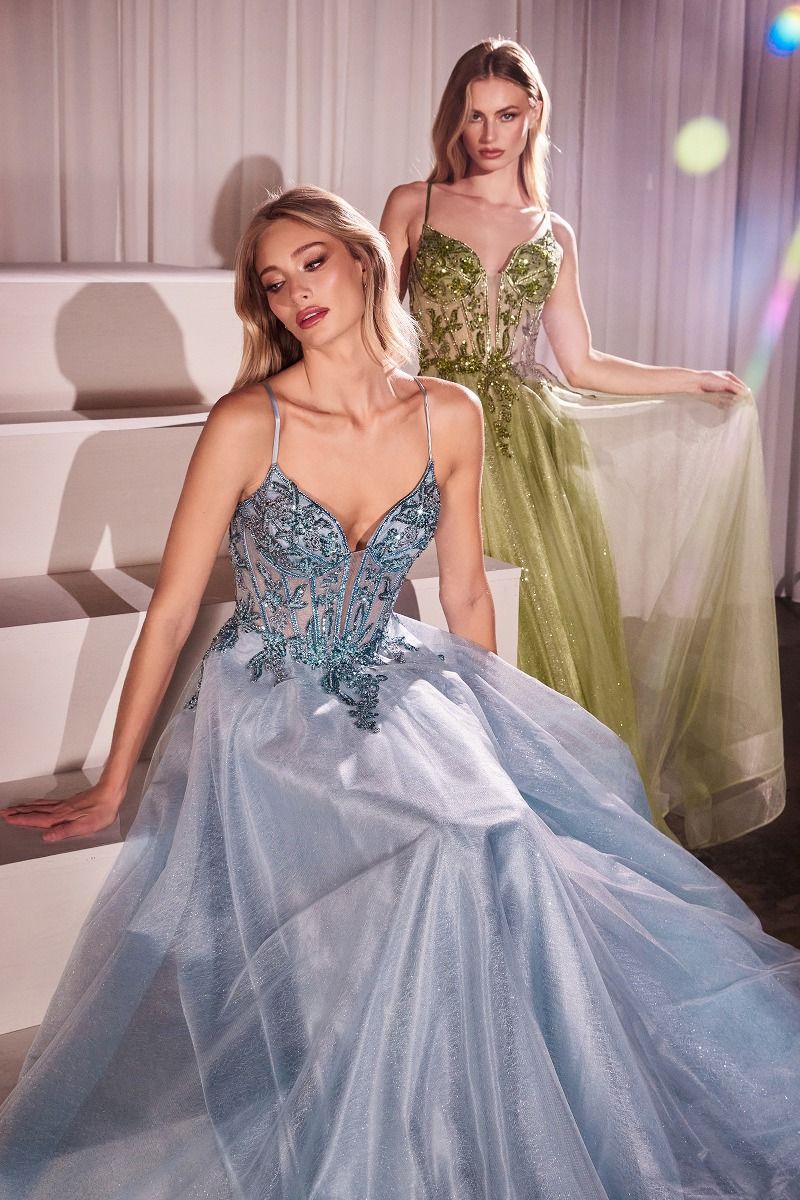 KIARA Embellished Crystal Lace & Tulle Ball Gown Prom Dress in Australia | One Honey Boutique