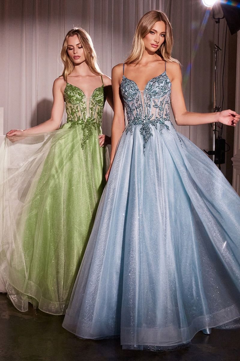 KIARA Embellished Crystal Lace & Tulle Ball Gown Prom Dress in Australia | One Honey Boutique