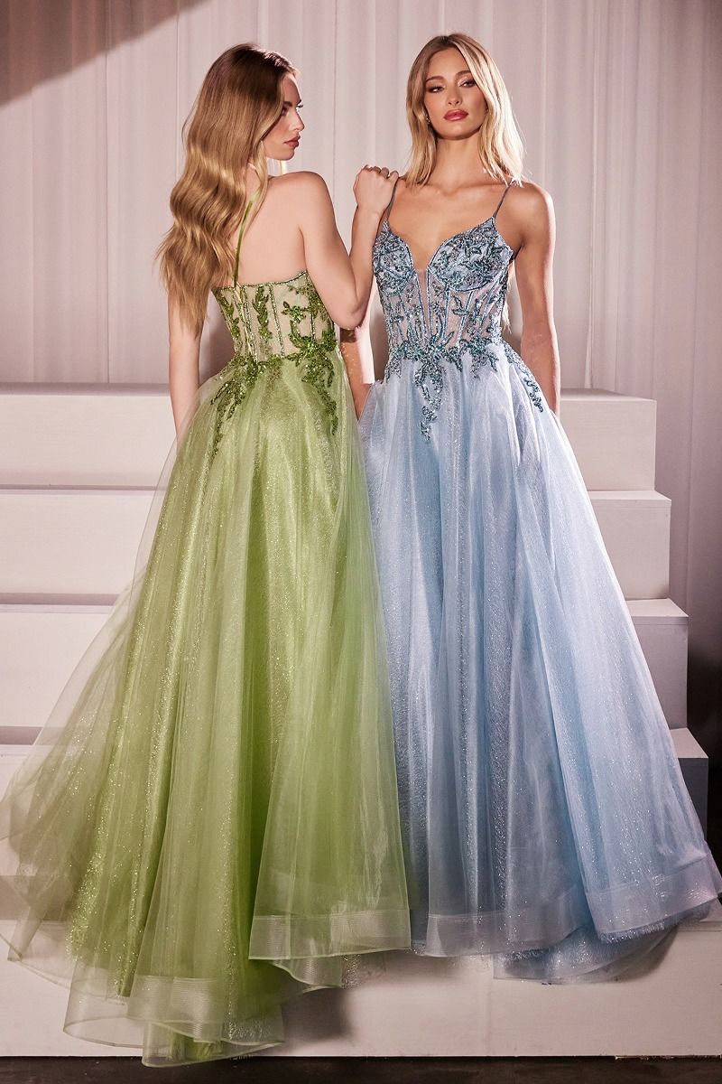 KIARA Embellished Crystal Lace & Tulle Ball Gown Prom Dress in Australia | One Honey Boutique