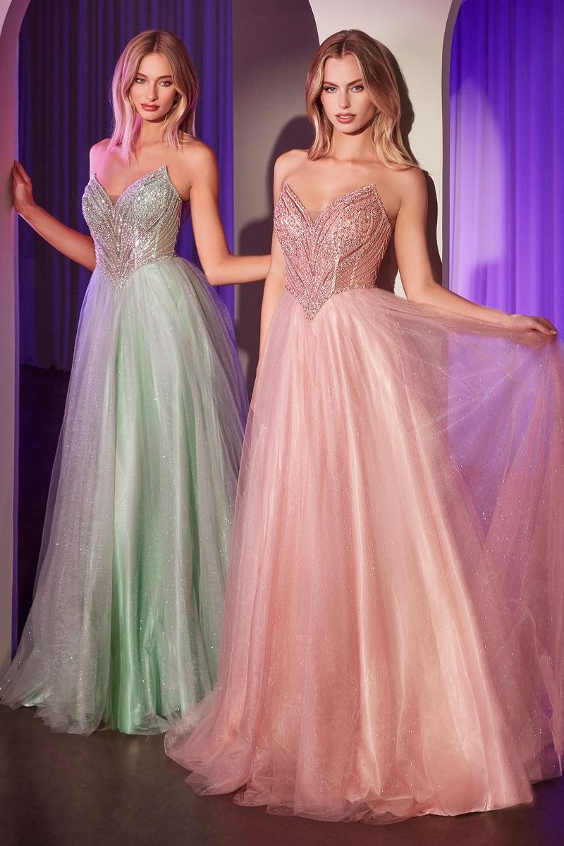 KATORINA strapless beaded bustier tulle ball gown with lace-up corset back, evening gown, Brisbane to Gold Coast, Australia