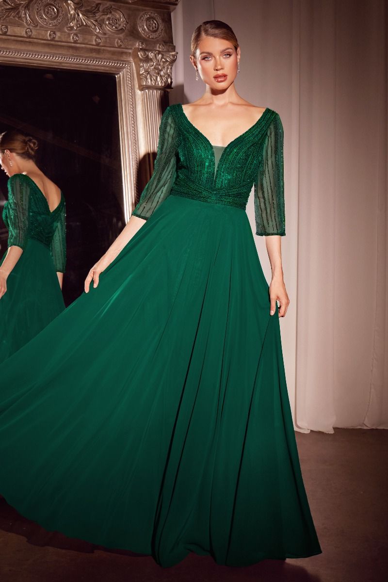 EDNA Embellished Sleeve Mother of Groom Bride A Line Evening Gown in Australia | One Honey Boutique