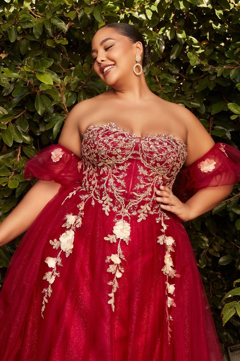 BLOOM Bustier romantic tulle dress with lace applique, strapless A-line gown, Brisbane to Gold Coast. Australia