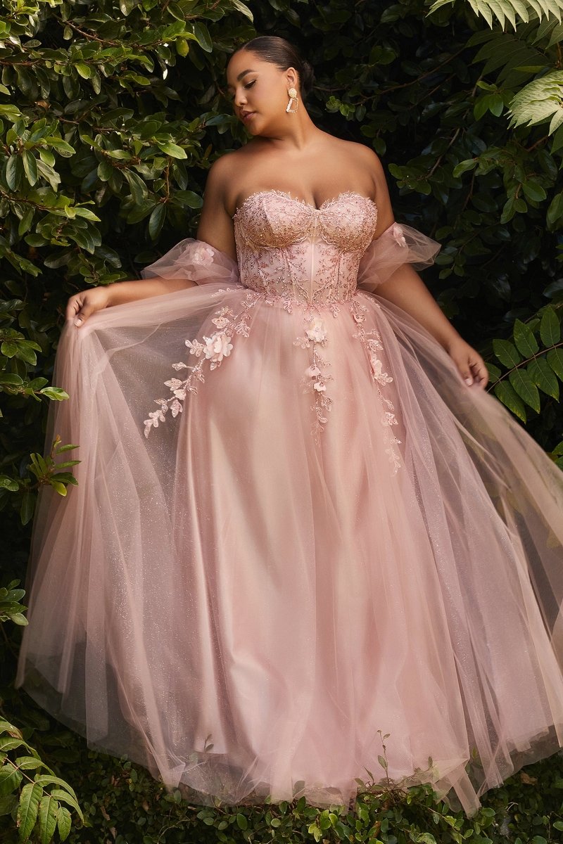 BLOOM Bustier Lace Applique dress with tulle skirt, formal gown for special occasions, Brisbane to Gold Coast, Australia.