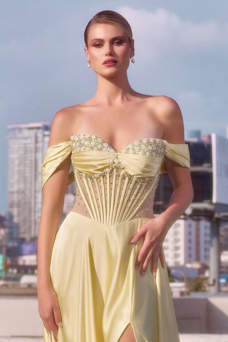 ALIXIA Beaded Corset Satin A-Line Prom Dress with sweetheart neckline, Brisbane to Gold Coast, Australia.