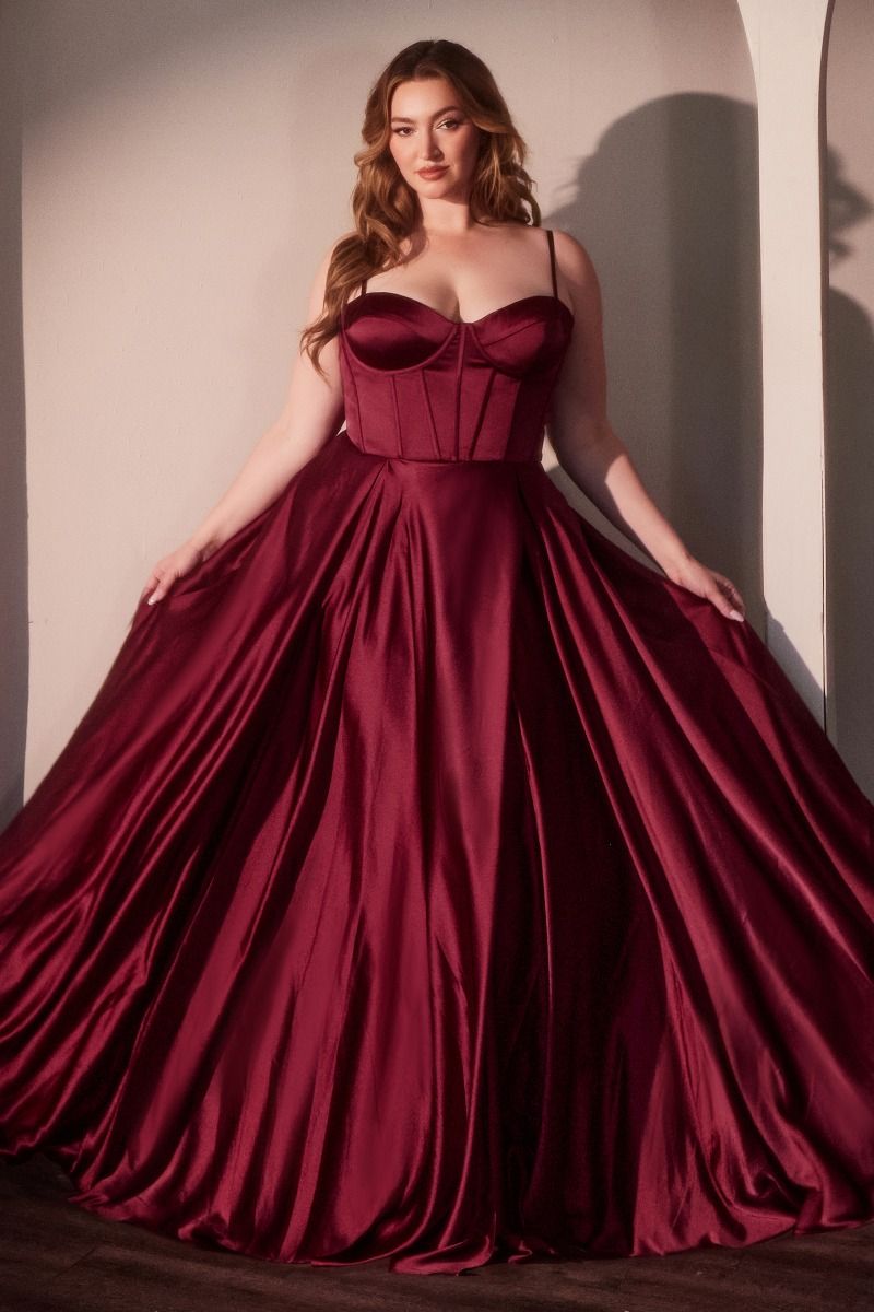 CLEO Curve Satin Bustier Corset Silky A Line School Formal Dress in Australia | One Honey Boutique