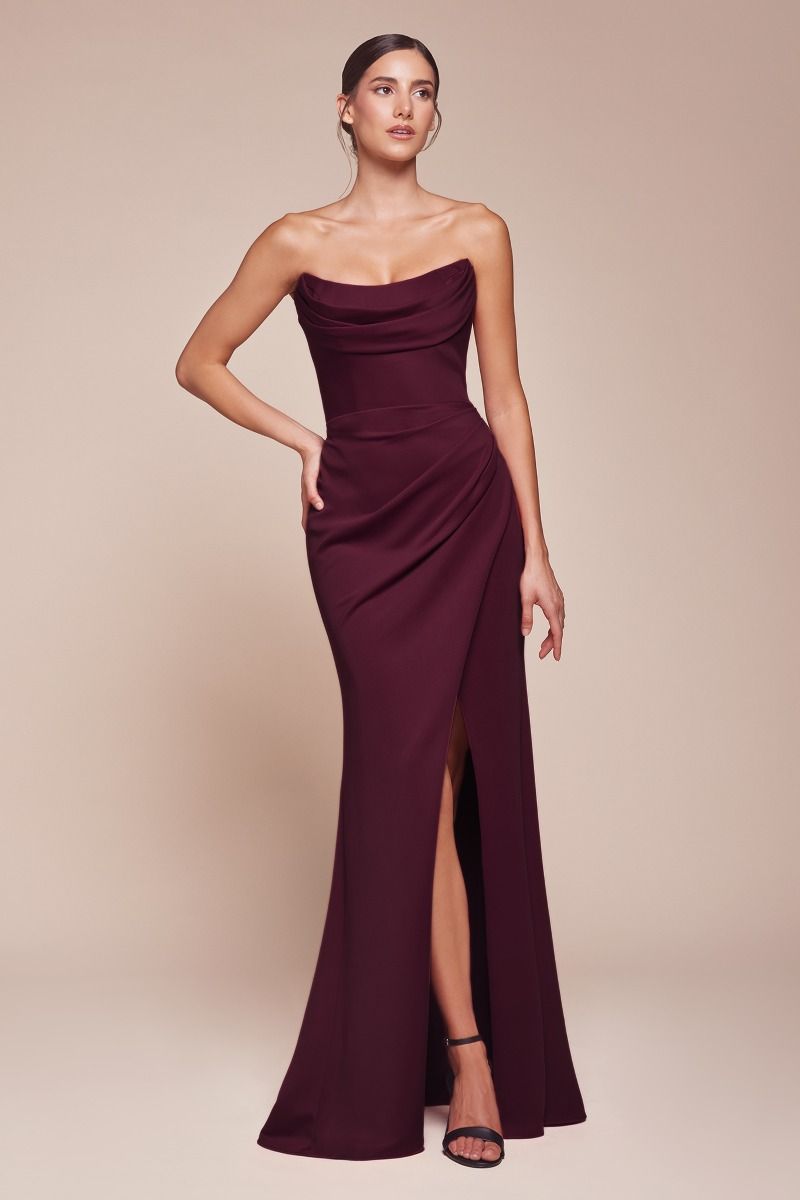 DENISE classic strapless bustier, lace-up prom dress with chiffon layers. Elegant evening gown for Brisbane to Gold Coast.