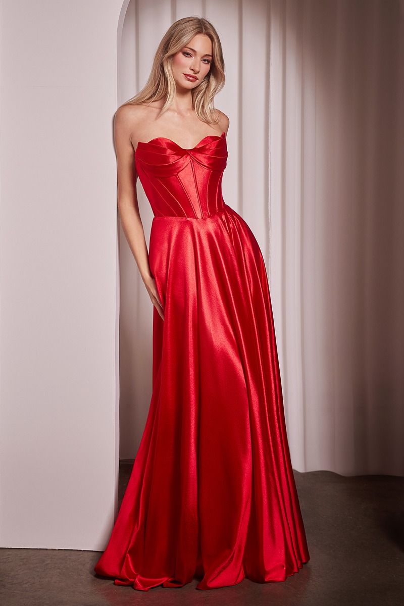 DANKA Strapless Satin Bustier Prom Gown with Sweetheart Neckline, A-line Silhouette, Brisbane to Gold Coast, Australia
