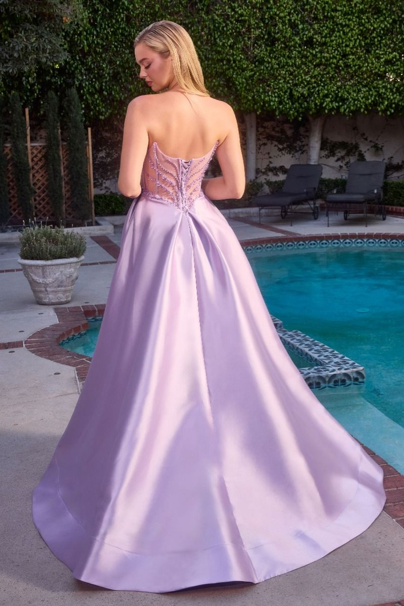 KARVEL Strapless Beaded Mikado A-Line Prom & School Formal Dress