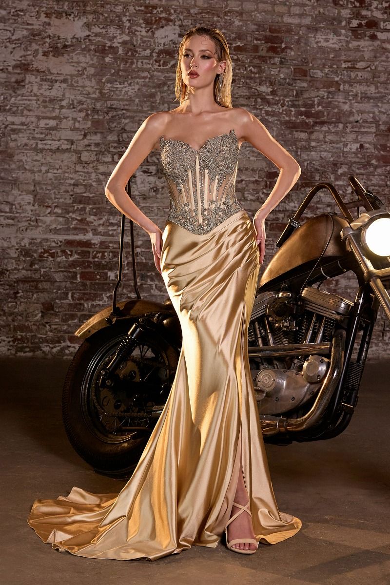 JUANITA Curve Strapless Rhinestone Corset Fitted Prom & Formal Dress in Australia | One Honey Boutique