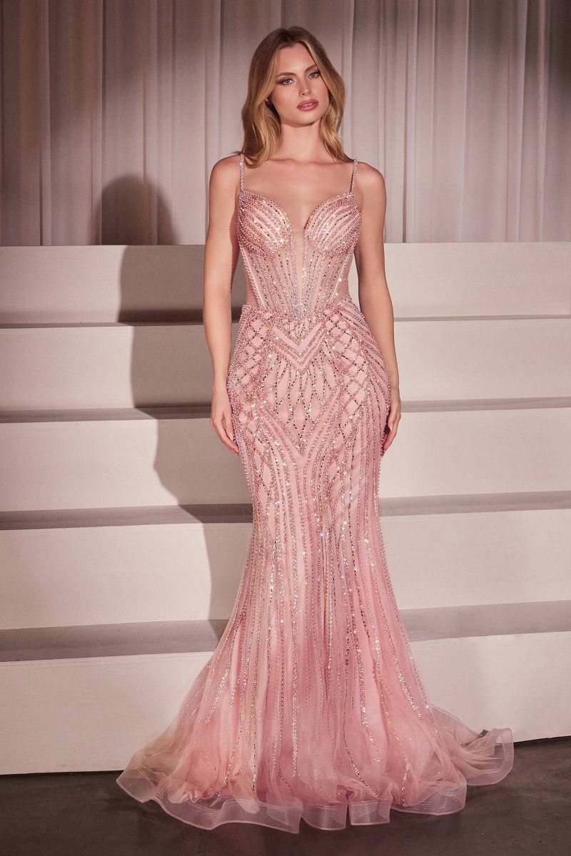 HALEY Couture Crystal & Pearl Beaded Mermaid Formal Prom Dress in Australia | One Honey Boutique