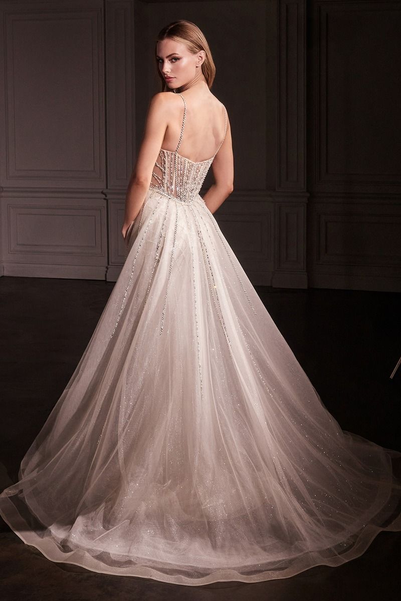 Alt Tag: JUELZ Couture formal evening gown with beaded sheer bodice and tulle overskirt, ideal for prom. Brisbane to Gold Coast, Australia.