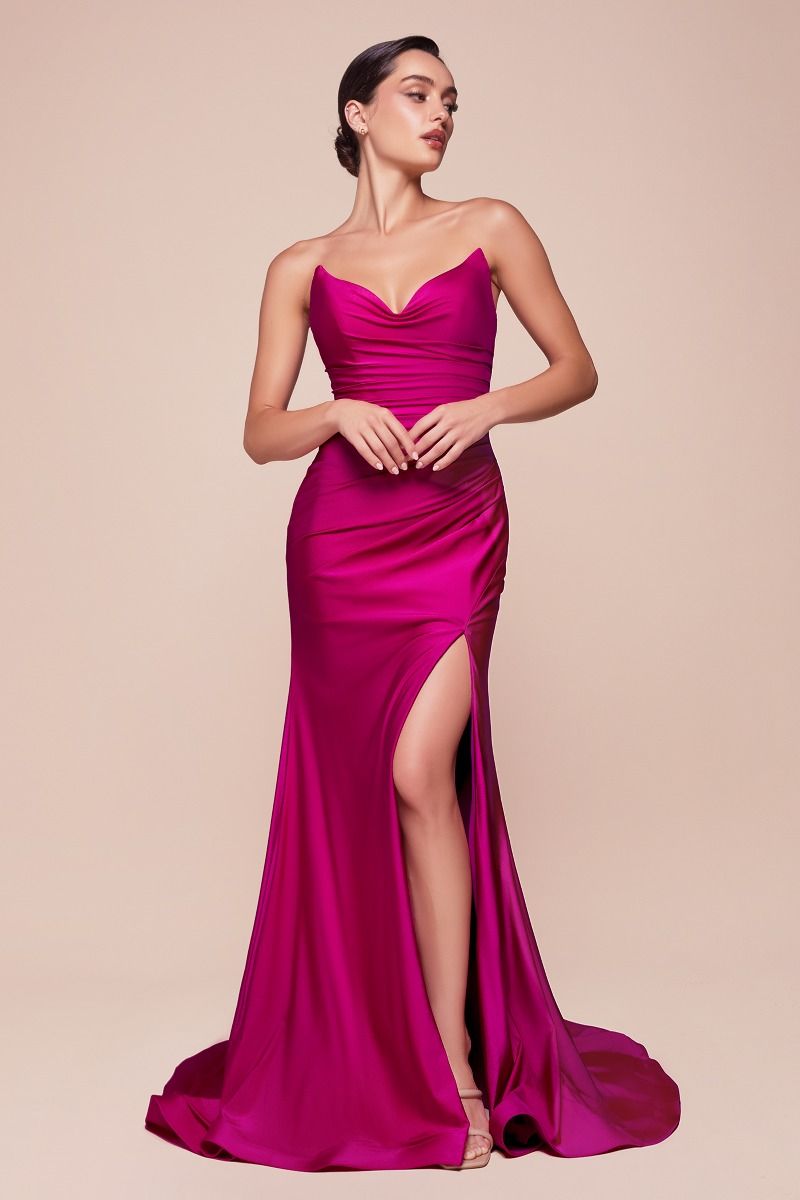 IVA Strapless Stretch Satin Prom & Formal Dress in Australia | One Honey Boutique