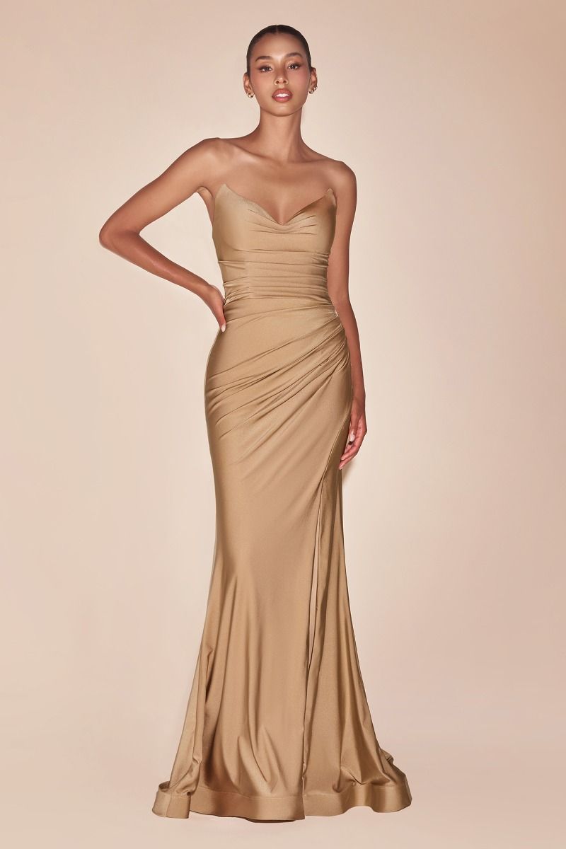 IVA Strapless Stretch Satin Prom & Formal Dress in Australia | One Honey Boutique