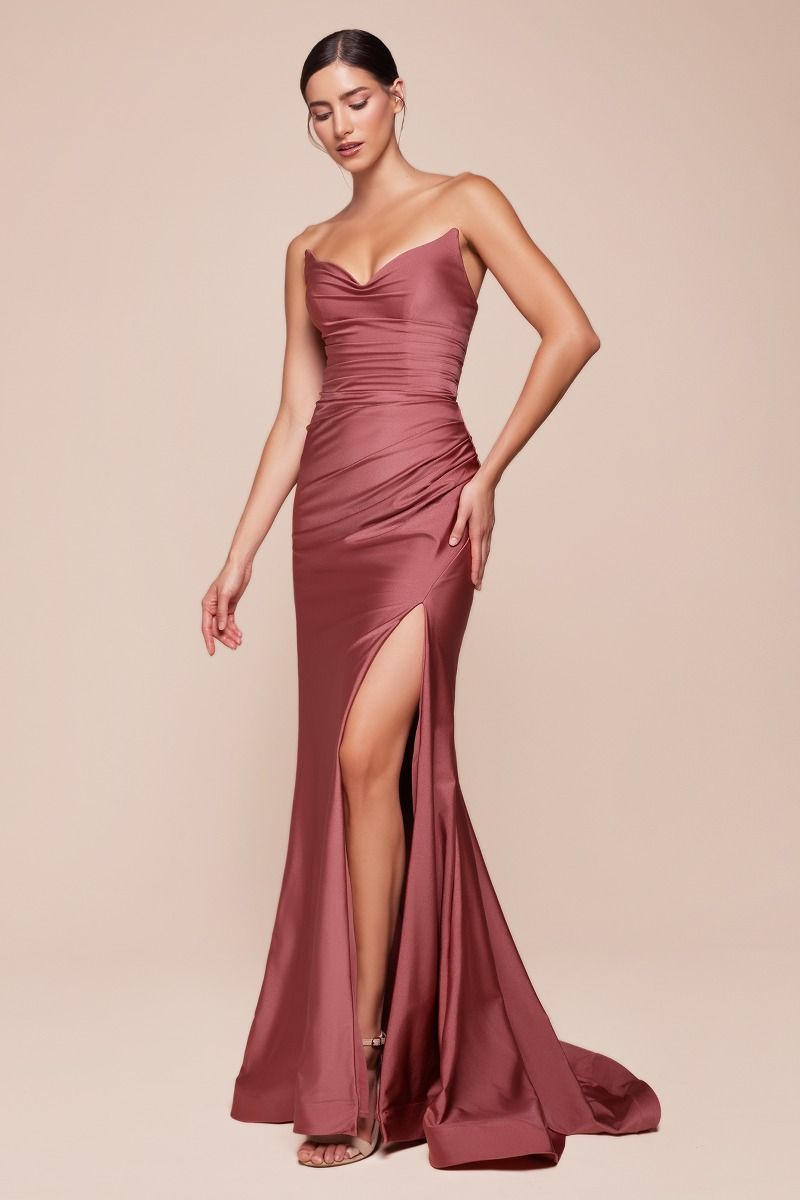 IVA Strapless Stretch Satin Prom & Formal Dress in Australia | One Honey Boutique