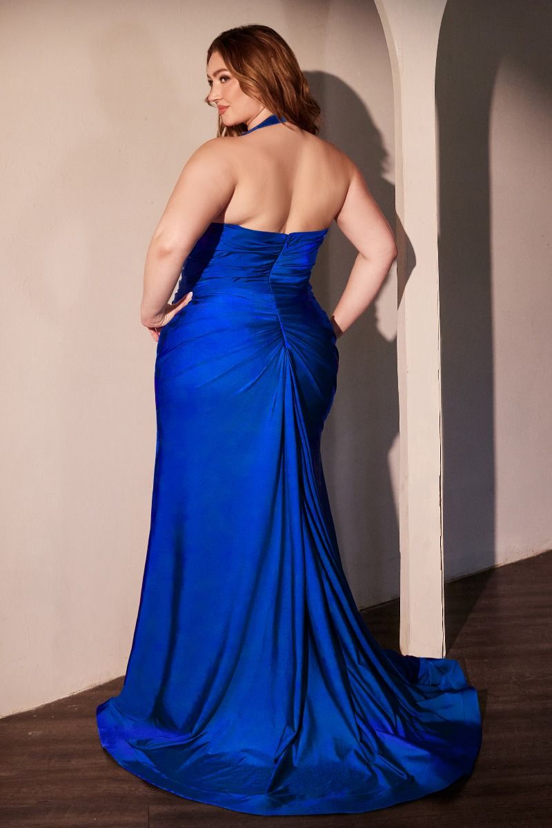 ZORA Curve Halterneck Stretch Satin Mermaid Prom & Formal Dress in Australia | One Honey Boutique