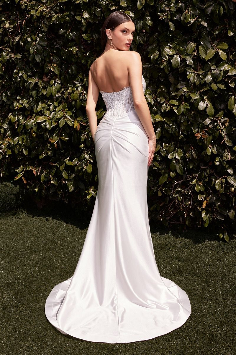 RESMA Off White Bridal Satin Strapless Mermaid Wedding Dress in Australia | One Honey Boutique