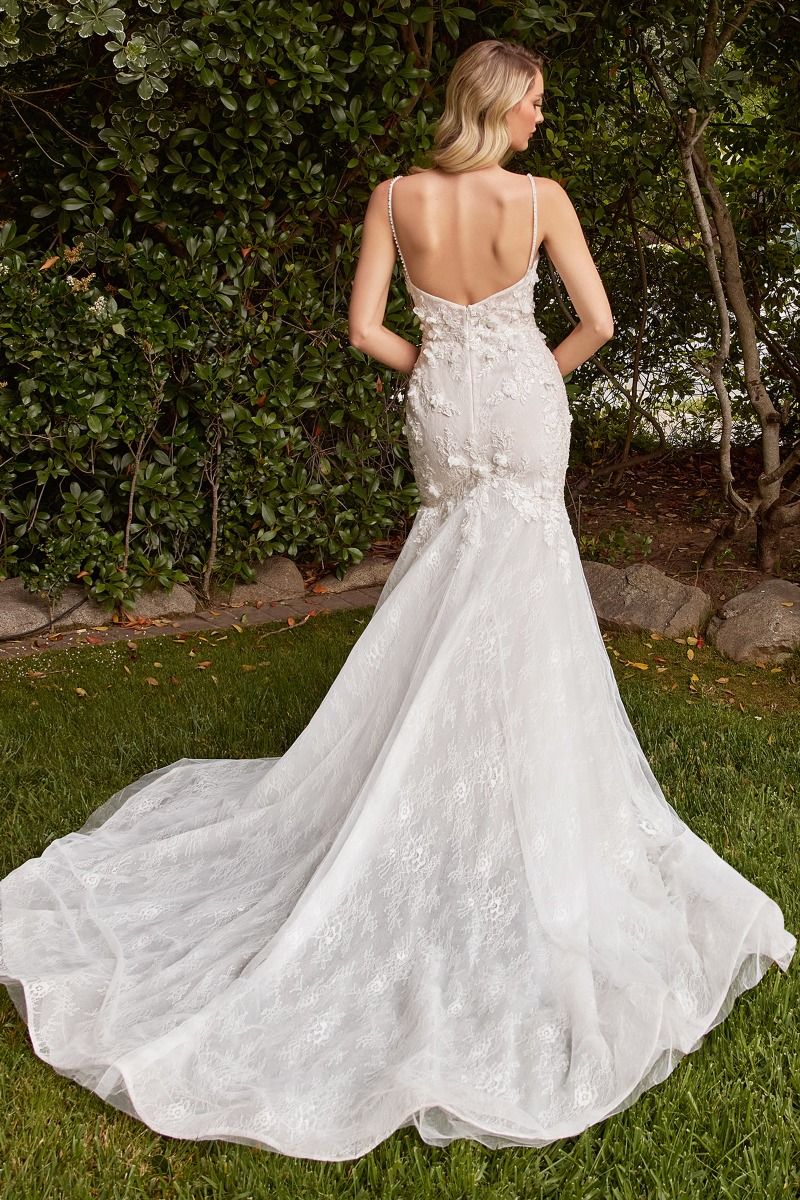 Elegant mermaid wedding dress with lace and floral applique - DIVINITY BRIDAL TATIANA. Affordable bridal gown Australia.
