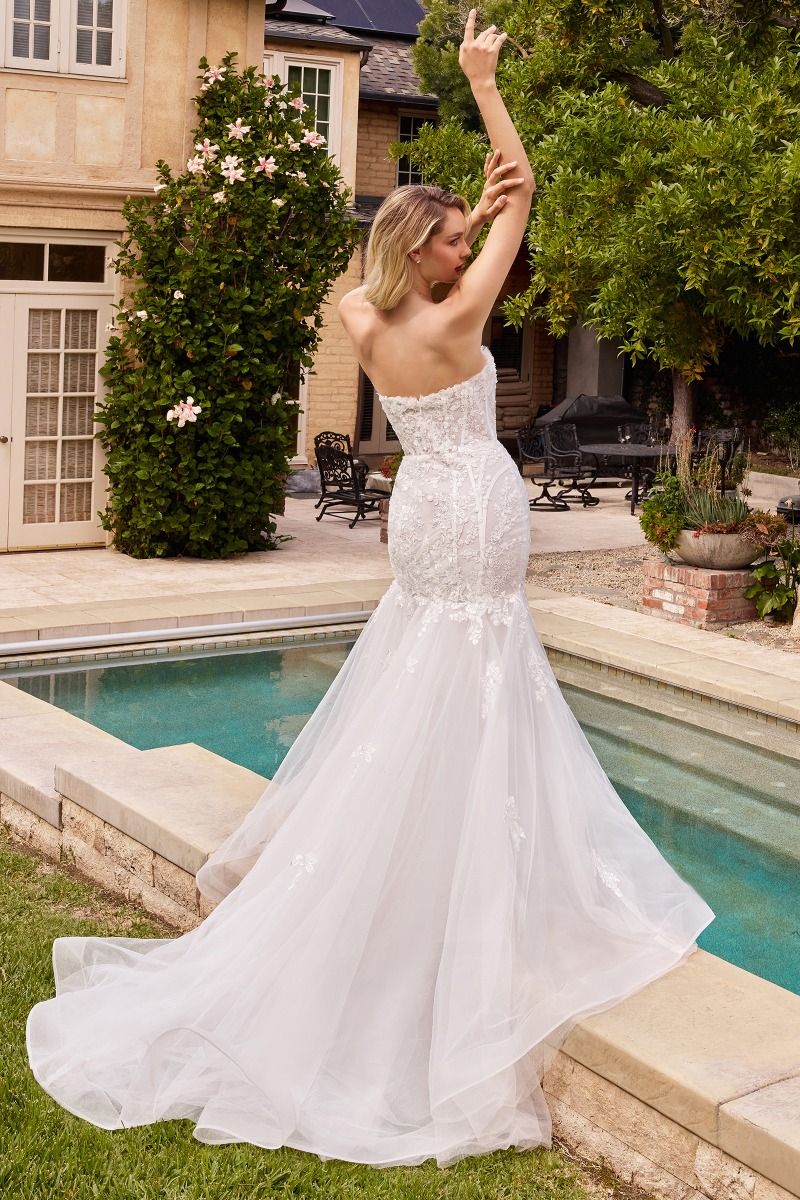 Divinity Bridal CELESTIA GRACE Corset Bustier Tulle Mermaid Wedding Gown, affordable bridal gown with elegant lace design