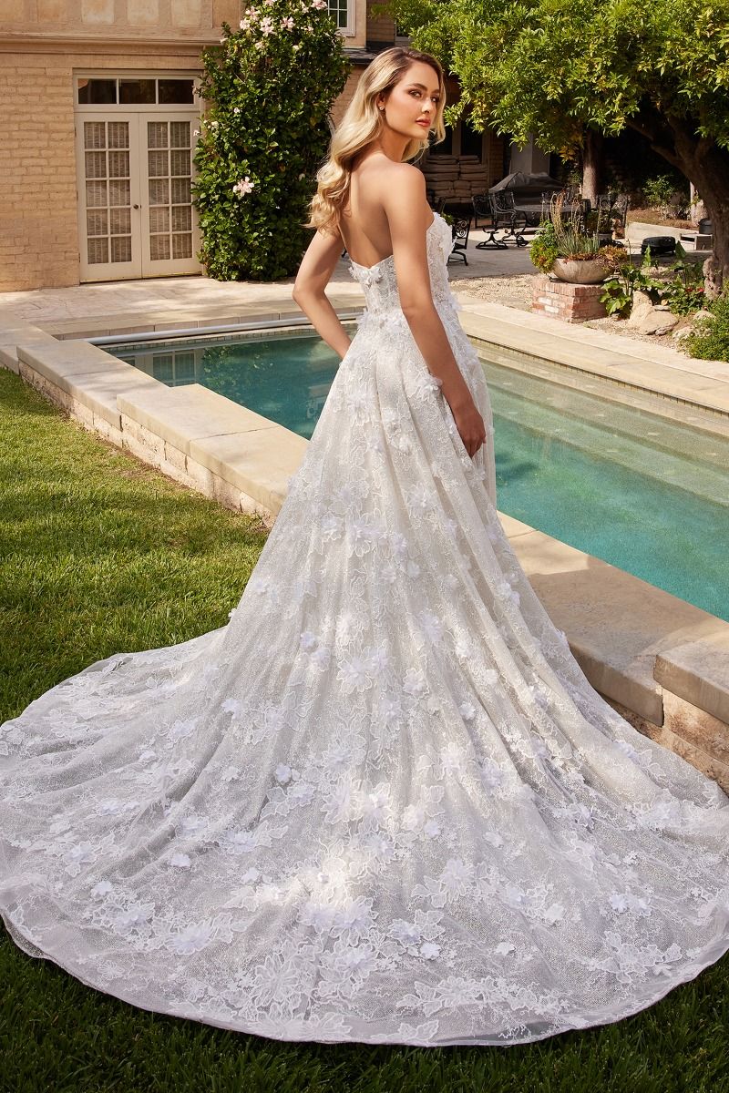 DIVINITY BRIDAL ANTONIA Floral Ball Gown Wedding Dress, affordable bridal with lace train, bridal gown Australia.