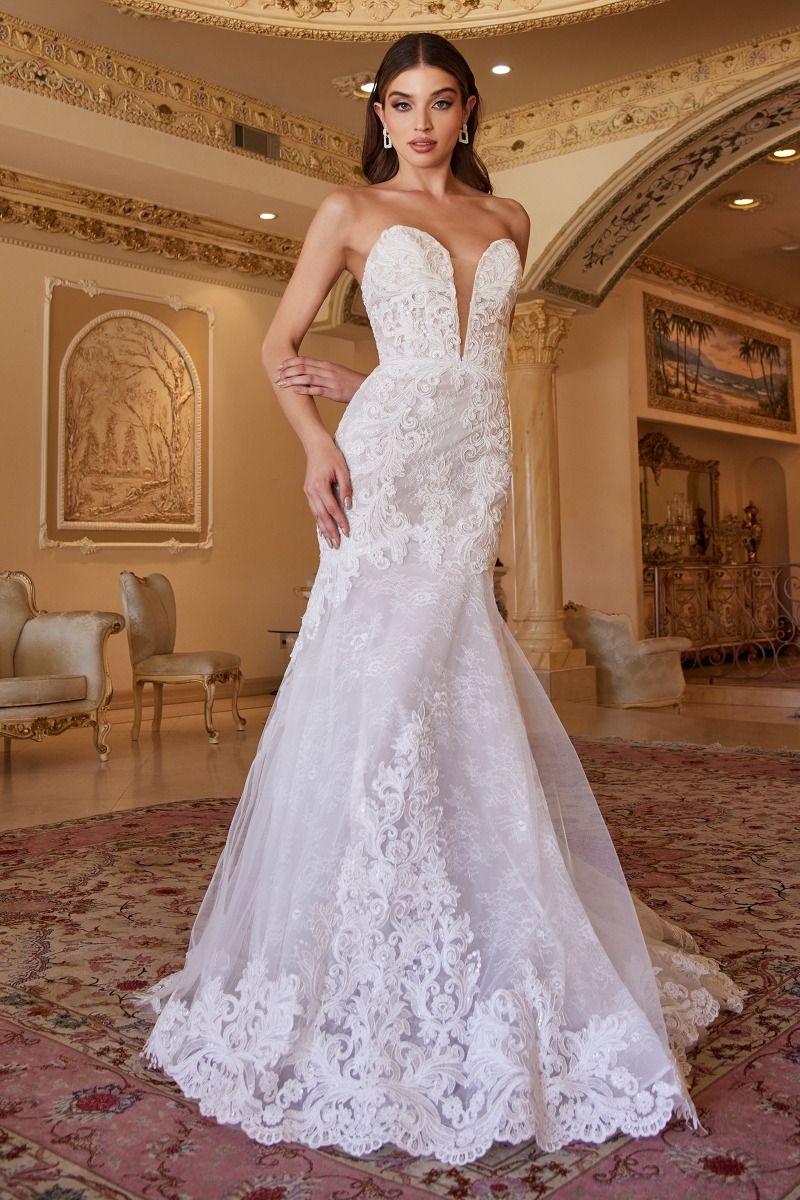 Divinity Bridal DARIA wedding dress, strapless lace mermaid gown, affordable bridal elegance, bridal gown Australia