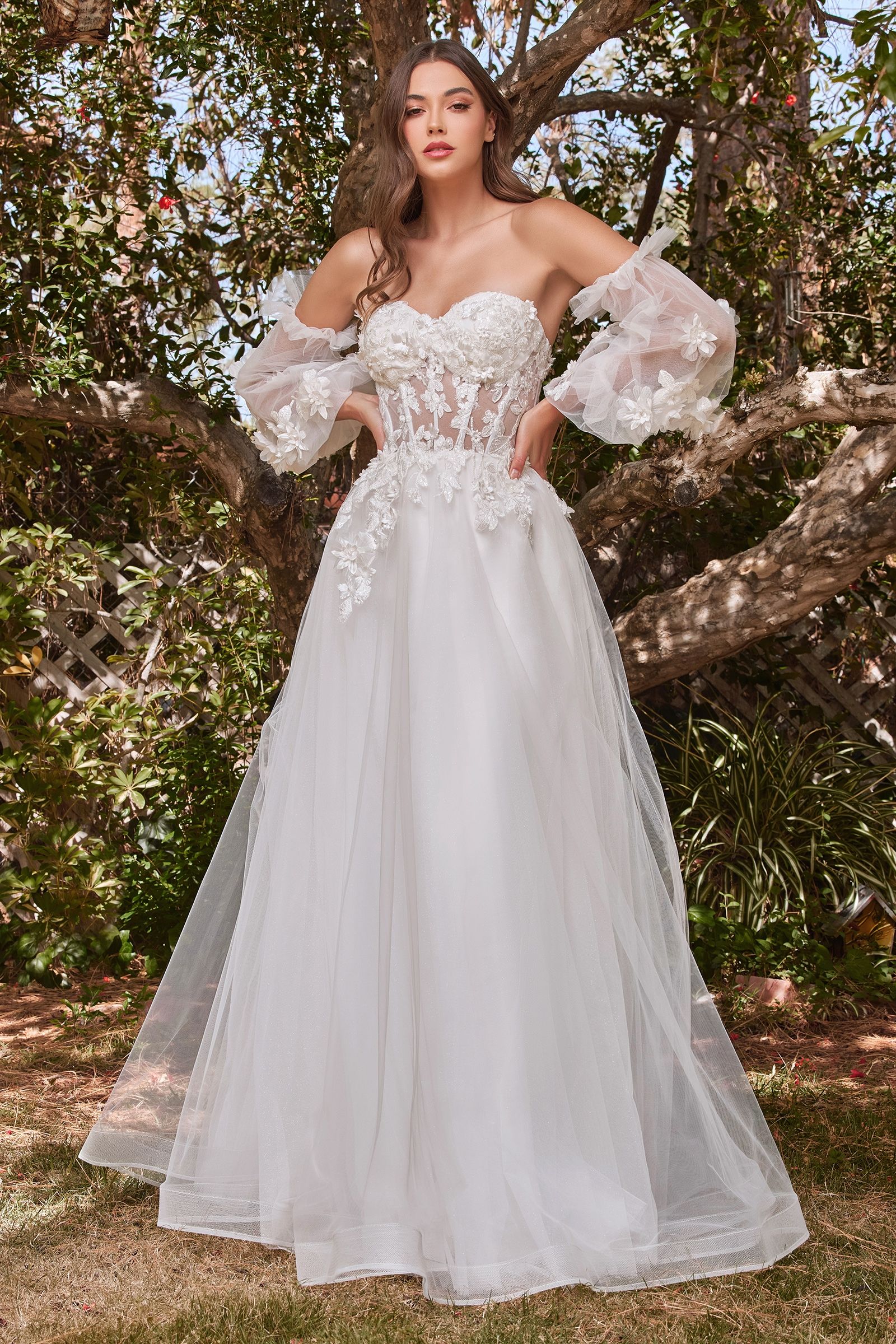 Divinity Bridal AURORA SERAPHINE off-white tulle floral corset wedding dress, affordable bridal gown, bridal gown Australia.
