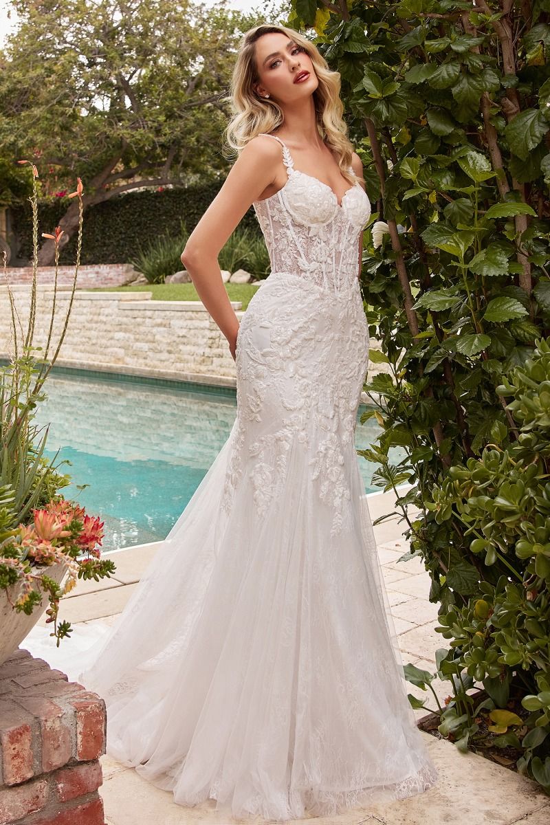 Divinity Bridal LIORA Boned Bodice Lace Beaded Mermaid Wedding Dress, elegant affordable bridal gown near pool, Australia fashion