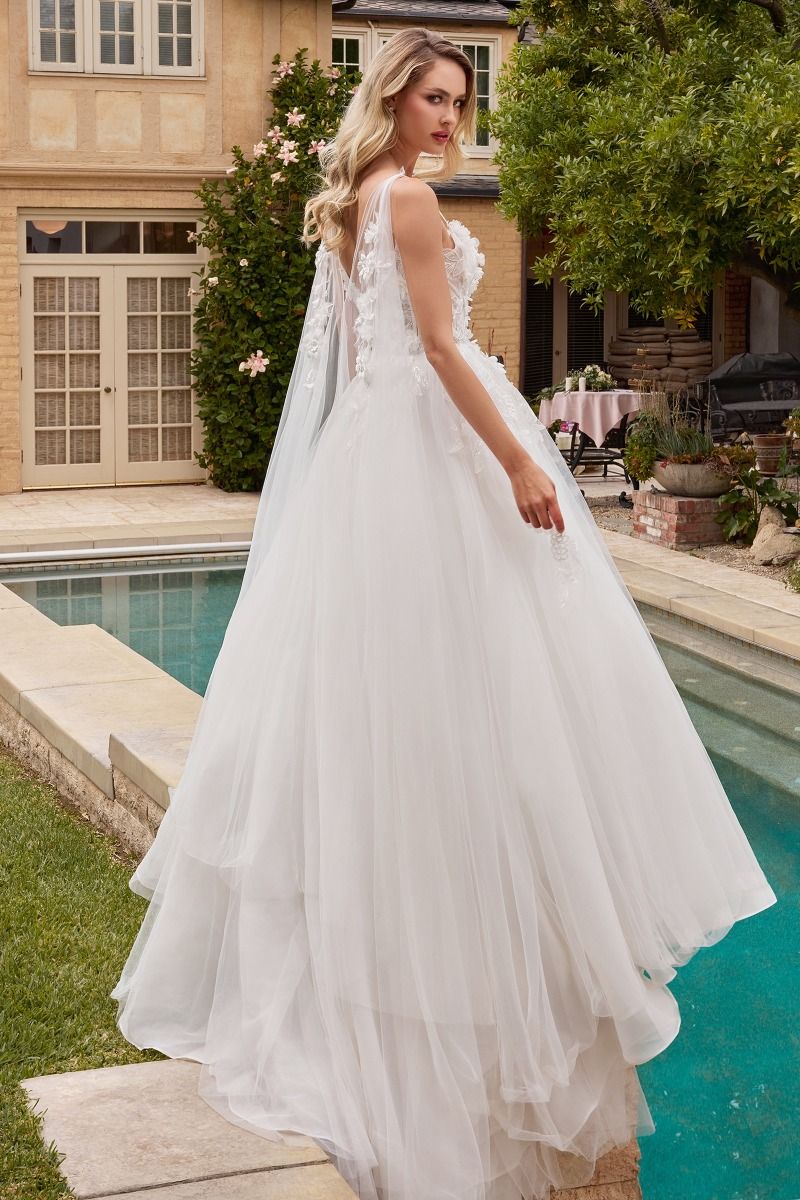 Divinity Bridal LEONA 3D Floral Applique Layered Tulle Ball Gown Wedding Dress, elegant affordable bridal gown, Australia