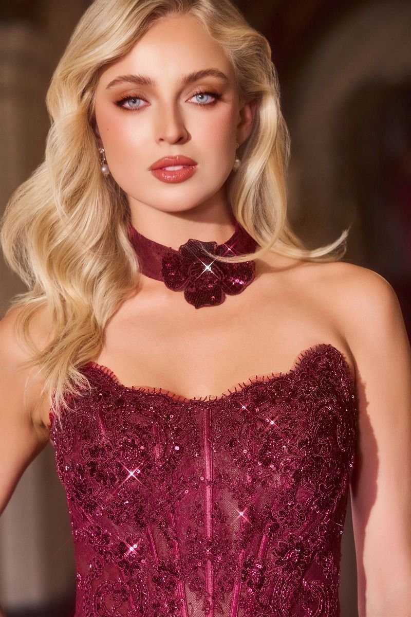KATANA Sheer Lace Corset Fitted Prom & Formal Dress