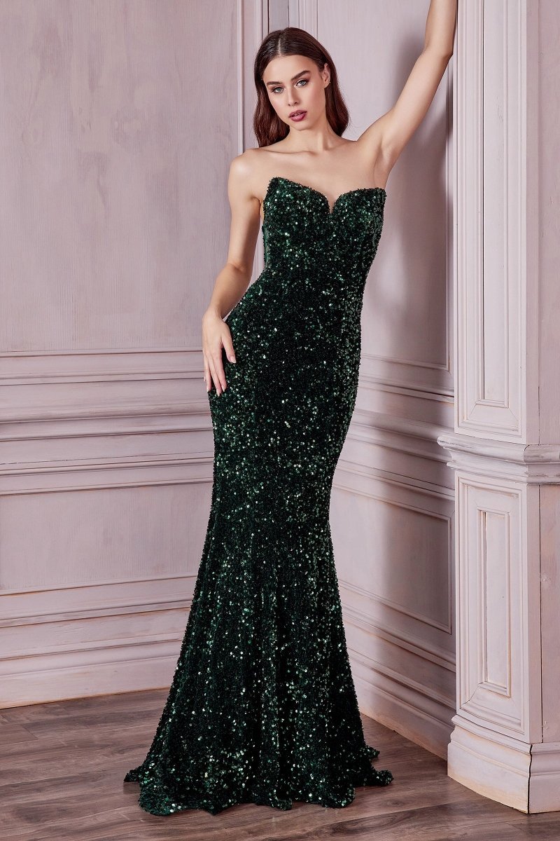 CAMPBELL Sequin Strapless Corset Mermaid Evening Gown Dress in Australia | One Honey Boutique
