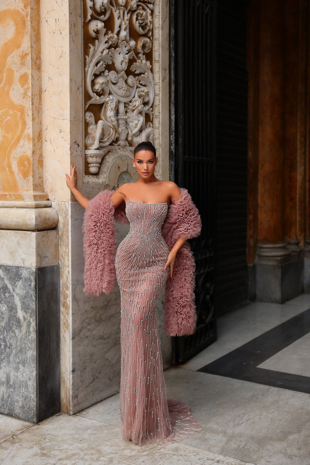 Chic and Holland Couture Beaded HF110529 Evening Dress in Australia | One Honey Boutique