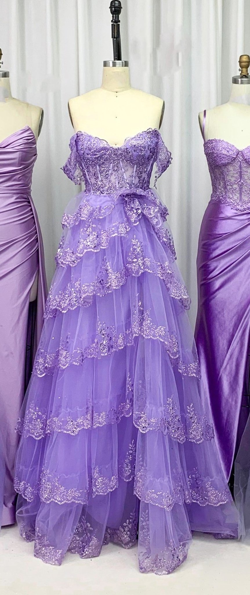 Honey Couture NATASHA Off Shoulder Layered Tulle Ball Gown, Australian Designer, Prom Dress, Evening Gown, Affordable Fashion