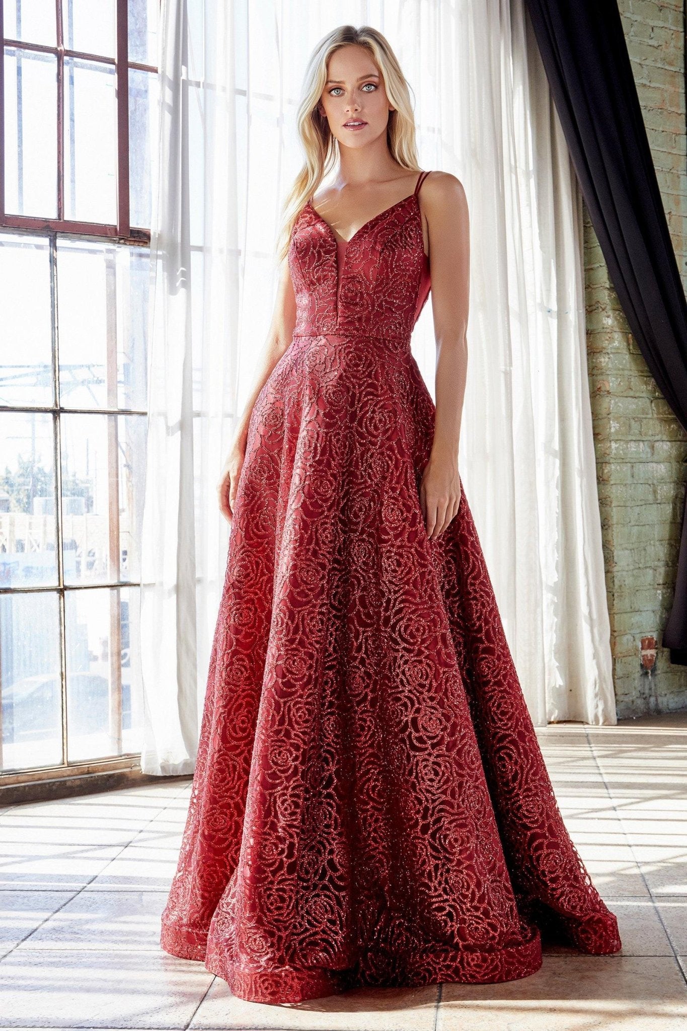 CHARLOTTE Glitter Roses Formal Ball Gown in Australia | One Honey Boutique