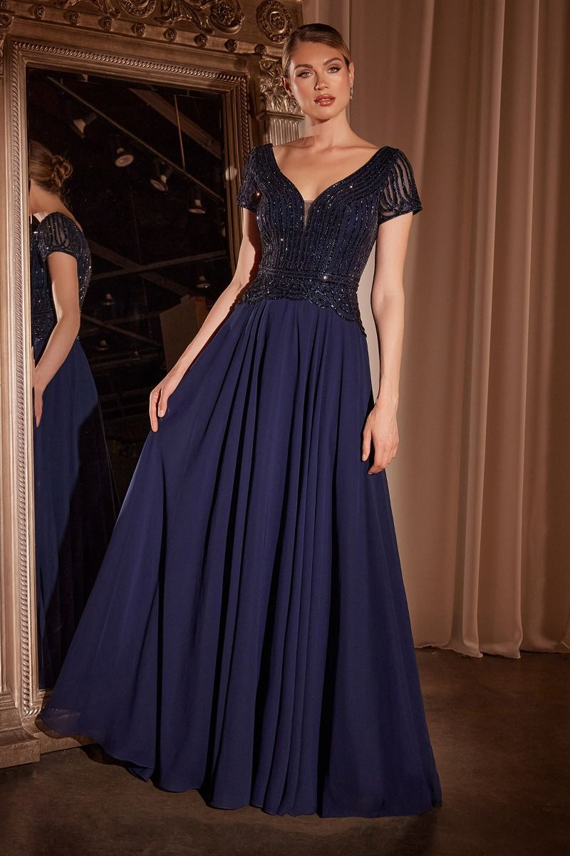 KAREN Embellished Cap Sleeve Evening Gown | One Honey KAREN Embellished Cap Sleeve Evening Gown | One Honey
