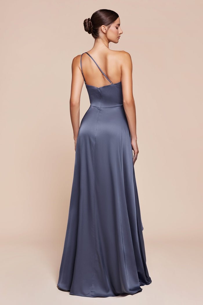 CLAUDETTE One - Shoulder Satin A - Line Prom & Formal Dress in Australia | One Honey Boutique