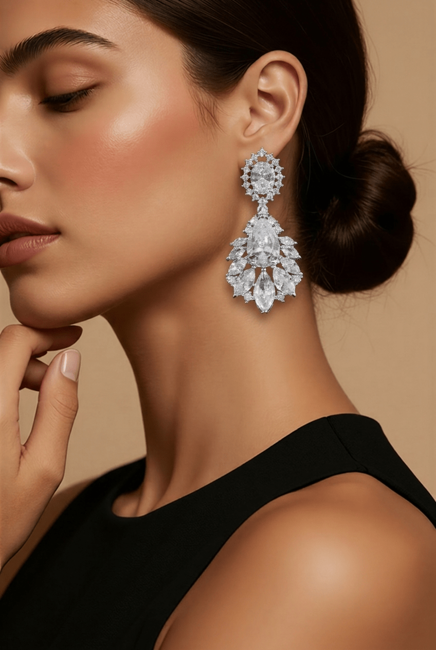 Crystal Bridal Statement Earrings in Australia | One Honey Boutique