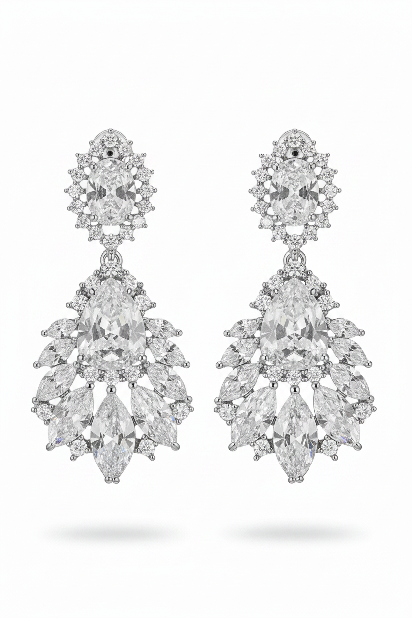 Crystal Bridal Statement Earrings in Australia | One Honey Boutique