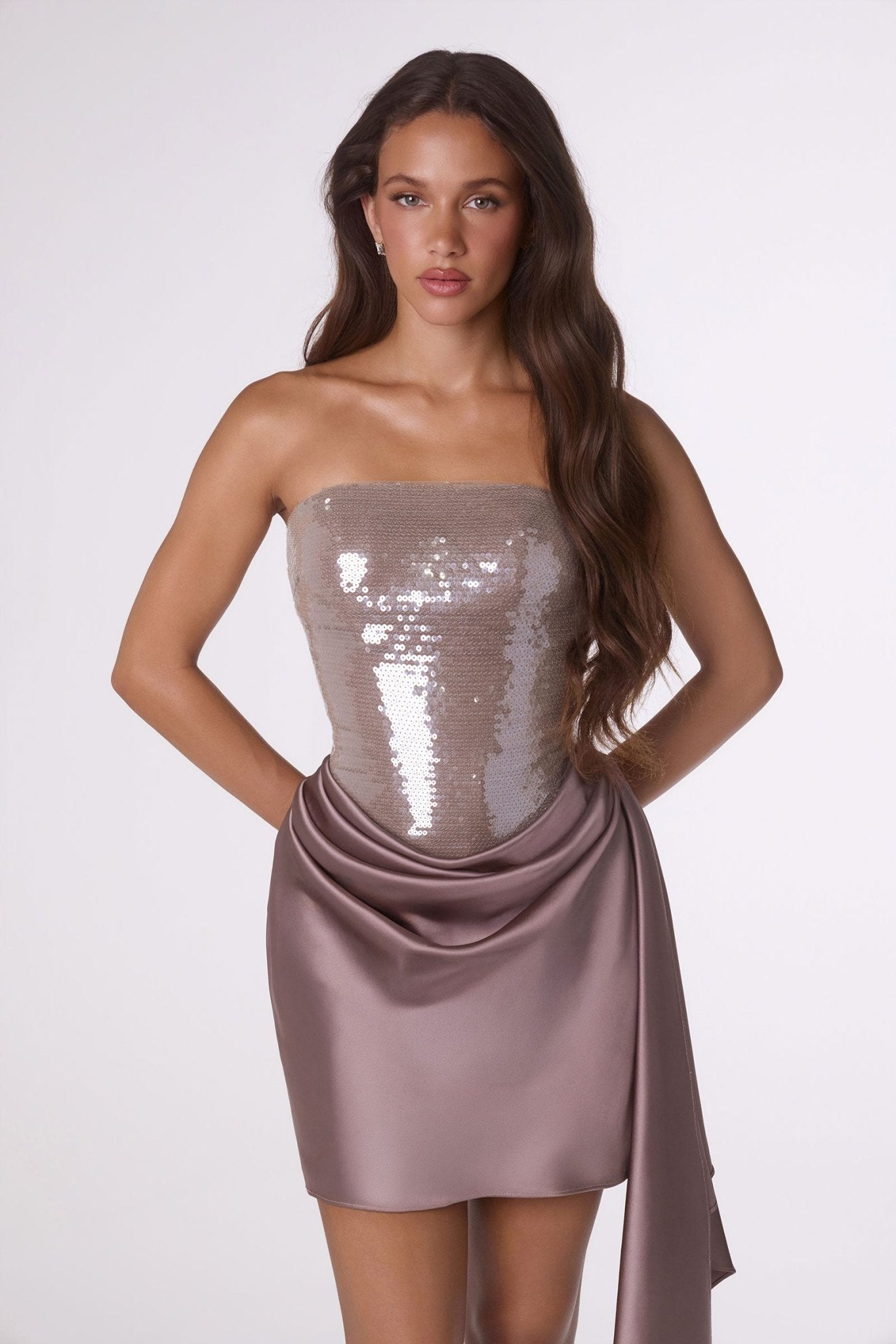 ELAINE Sequin Satin Mini Party Dress in Australia | One Honey Boutique