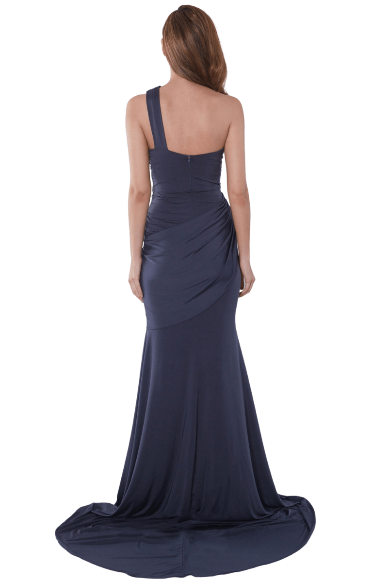 Pia Gladys Perey GARYN Silk Jersey Asymmetric One Shoulder Mermaid Bridesmaid Dress in Australia | One Honey Boutique