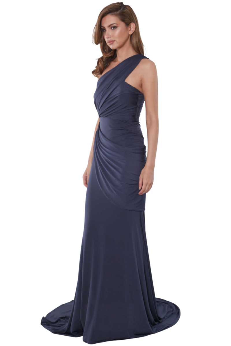 Pia Gladys Perey GARYN Silk Jersey Asymmetric One Shoulder Mermaid Bridesmaid Dress