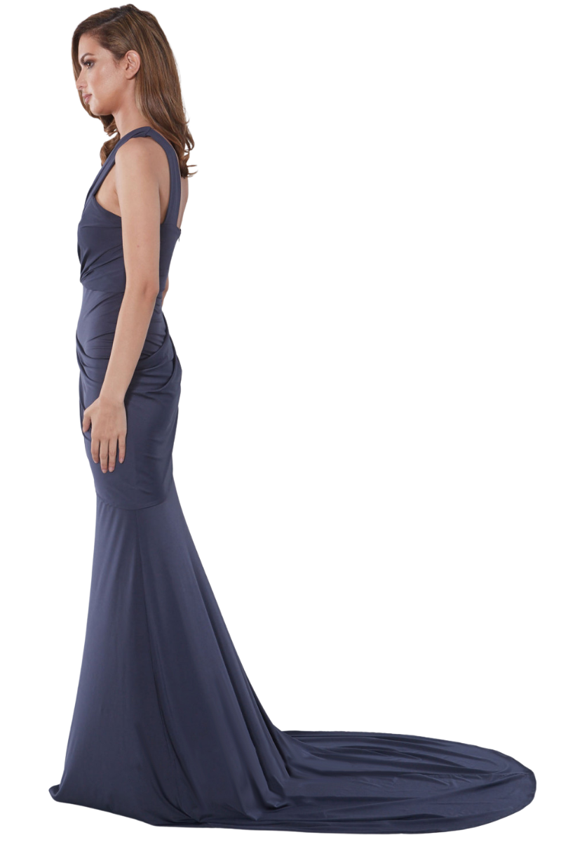 Pia Gladys Perey GARYN Silk Jersey Asymmetric One Shoulder Mermaid Bridesmaid Dress