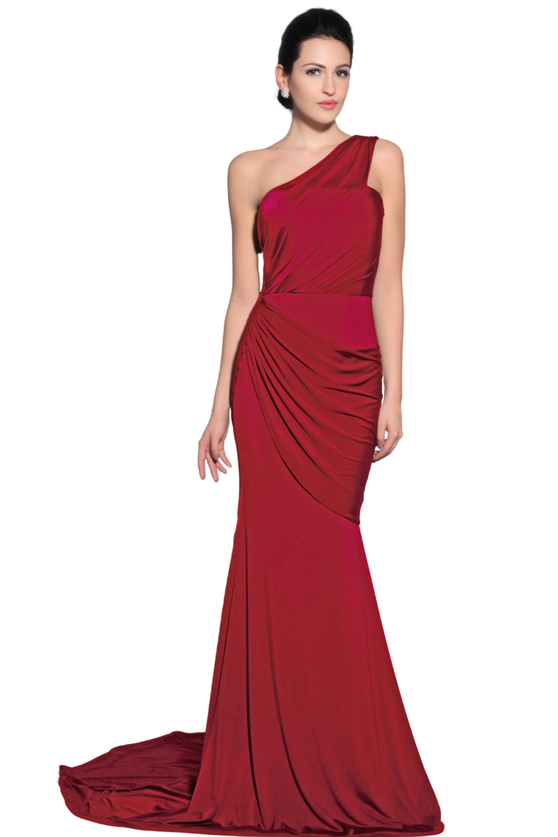 Pia Gladys Perey GARYN Silk Jersey Asymmetric One Shoulder Mermaid Bridesmaid Dress