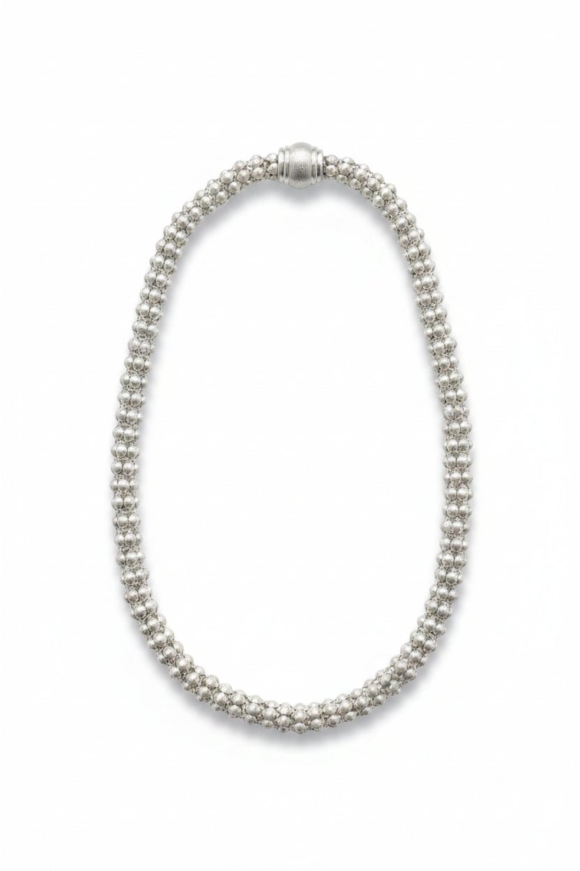Gregory Ladner Celeste Silver Beaded Statement Necklace in Australia | One Honey Boutique