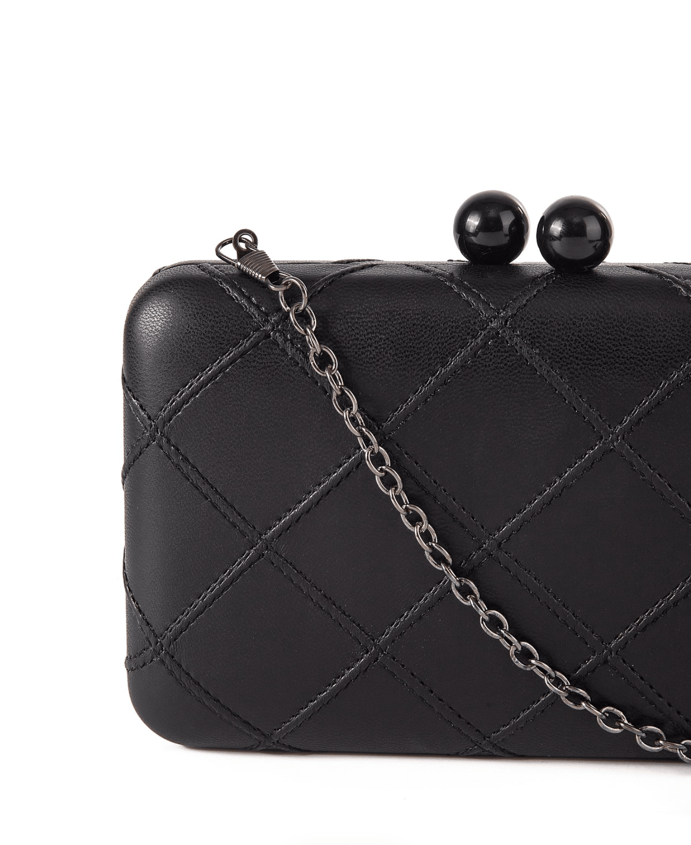 Gregory Ladner GBGE009D Quilted Black Evening Clutch Bag with Chain Strap in Australia | One Honey Boutique