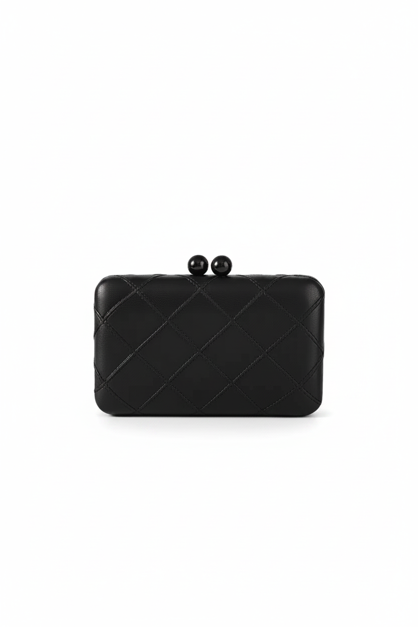 Gregory Ladner GBGE009D Quilted Black Evening Clutch Bag with Chain Strap in Australia | One Honey Boutique
