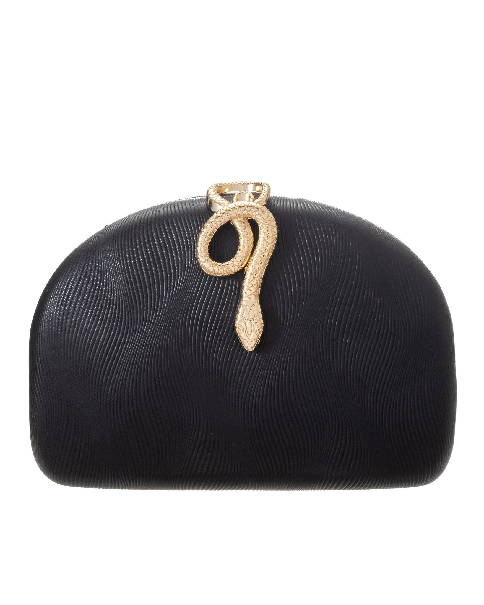 Gregory Ladner GBGU005D Black Velvet Snake Clasp Clutch Bag in Australia | One Honey Boutique