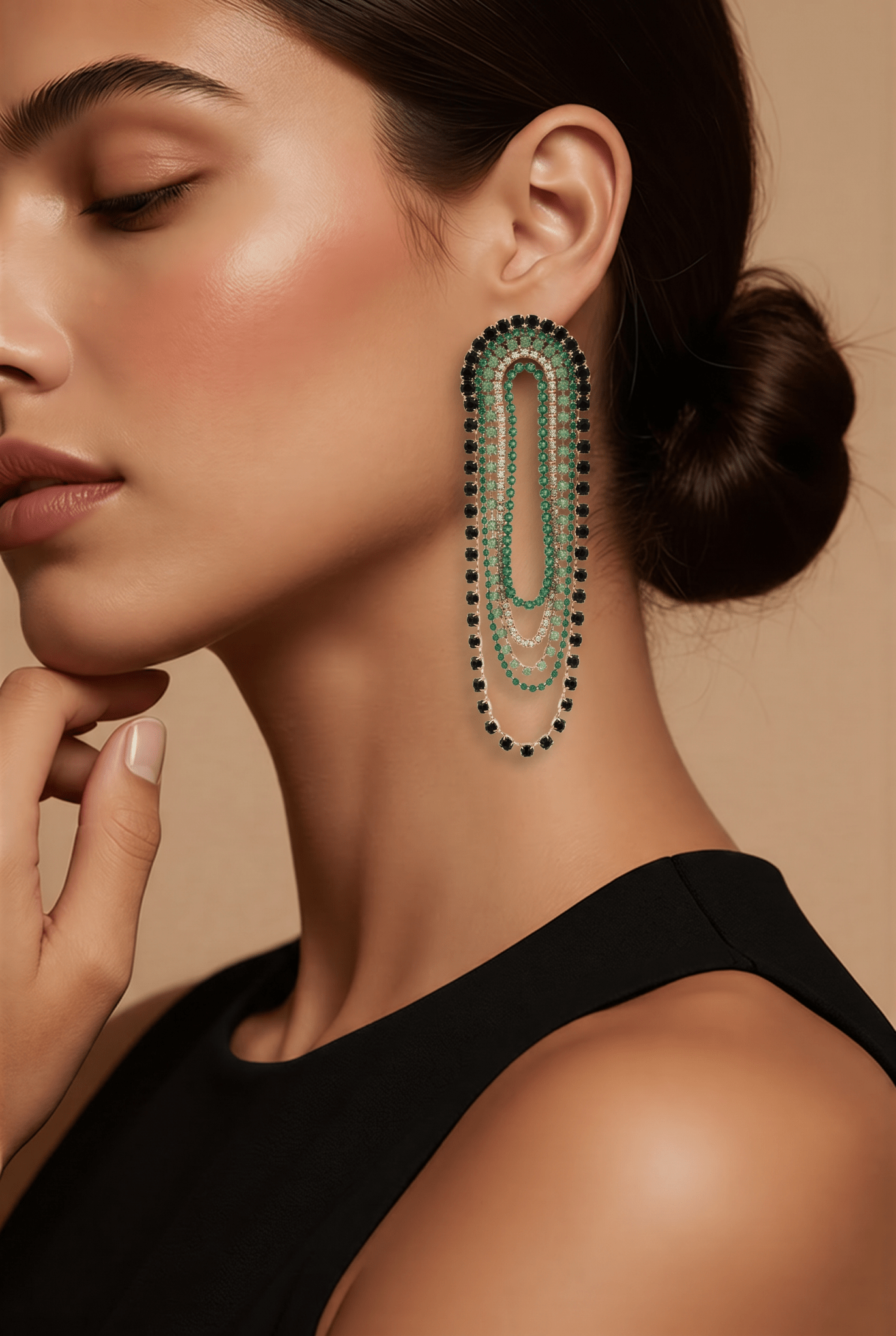 Gregory Ladner GJEE322D Crystal Oval Statement Earrings in Australia | One Honey Boutique