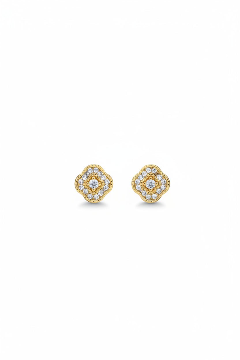 Gregory Ladner Gold Crystal Geometric Halo Stud Earrings in Australia | One Honey Boutique
