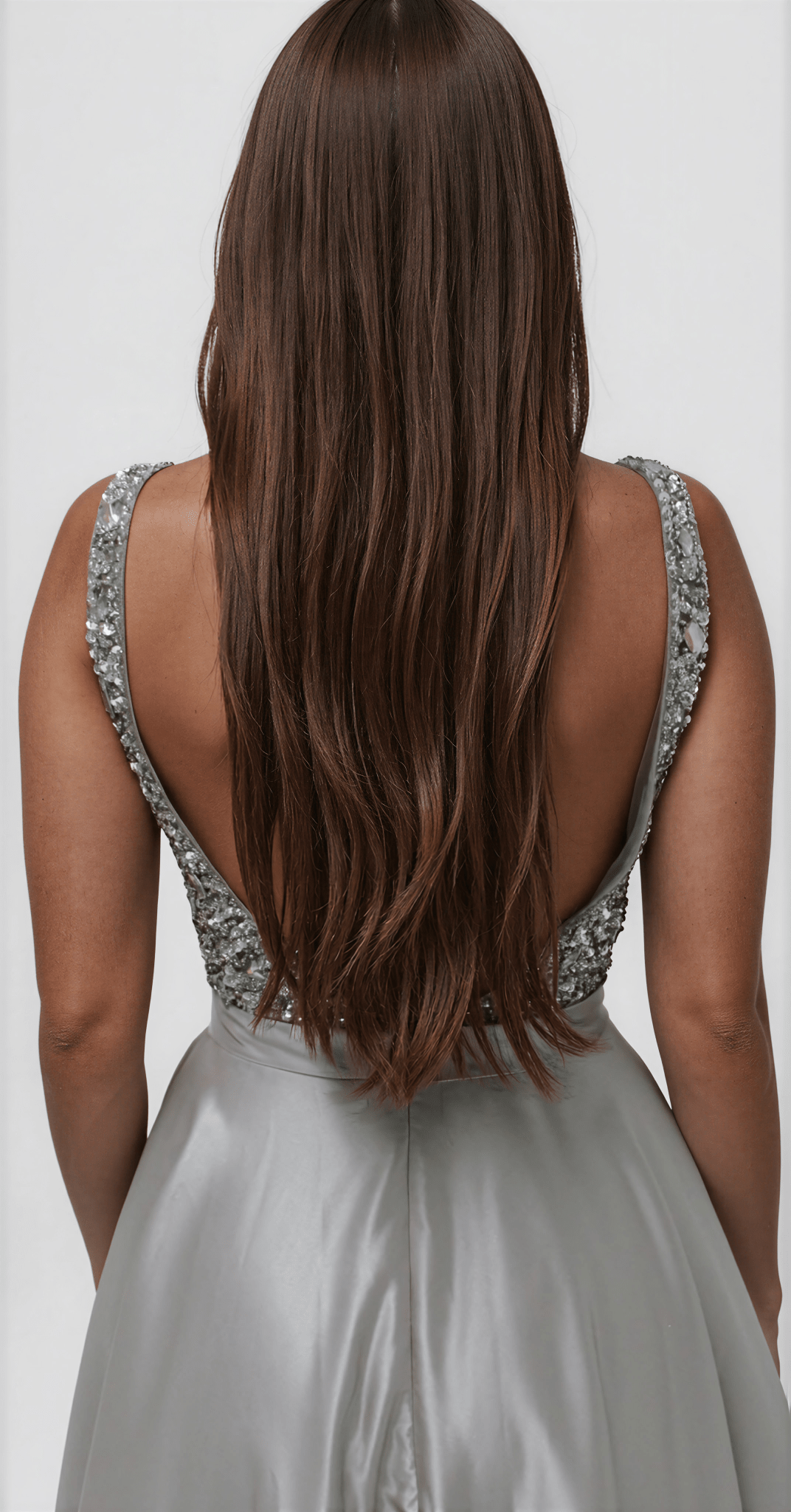Honey Couture BROYN Silver Diamante Front Princess Ball Formal Gown Dress in Australia | One Honey Boutique